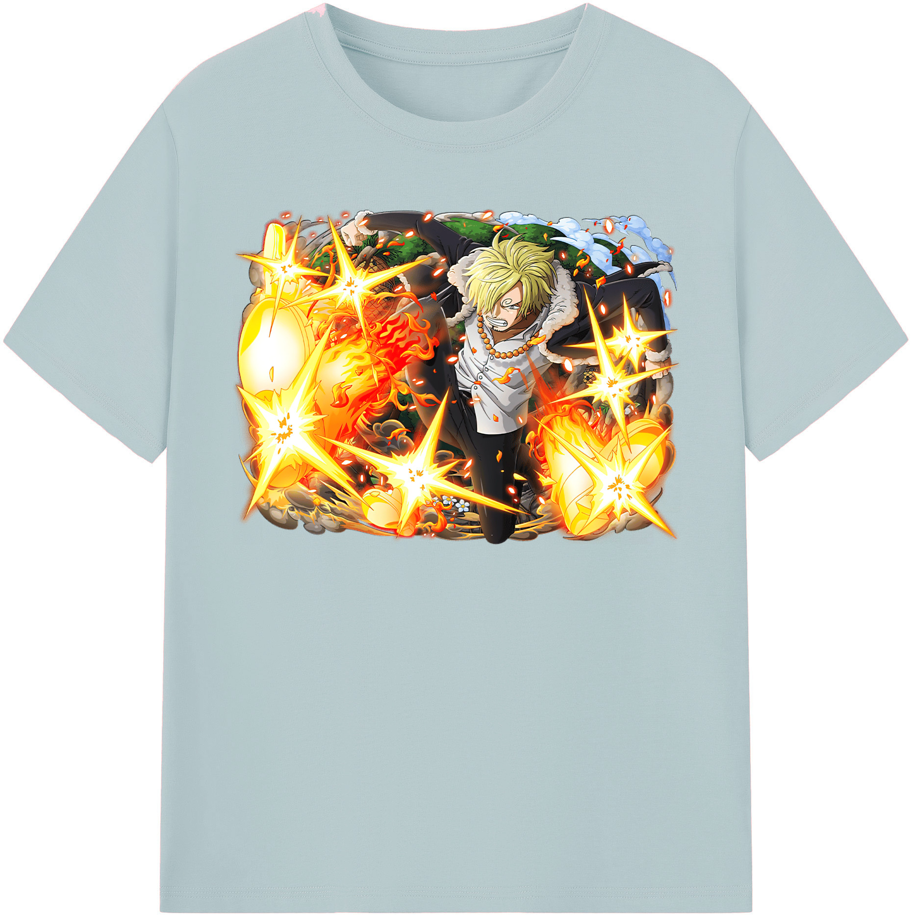 ワンピース サンジ ONE PIECE Sanji 綿100％半袖Tシャツ（フロントプリント）